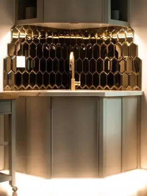 a shelf with a candle and lights on it at The Redline Venice in Los Angeles