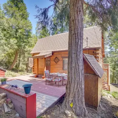 Crestline Area Vacation Rental Cabin with Decks!