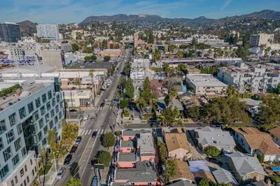 an aerial view of a city with buildings at Day Dreams by AvantStay in Los Angeles