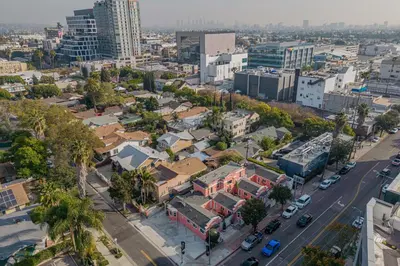 an aerial view of a city with buildings at Day Dreams by AvantStay in Los Angeles
