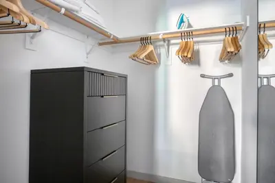 a room with a skateboard hanging on the wall at Hollywood studio w pool concierge nr shops LAX-1088 in Los Angeles