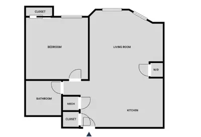 a floor plan of a house at West LA 1br w rooftop gym nr restaurants LAX-1103 in Los Angeles