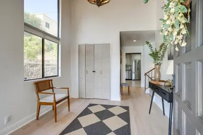 a room with a desk and a chair and a window at Chic Santa Paula Home with Mountain and City Views! in Santa Paula