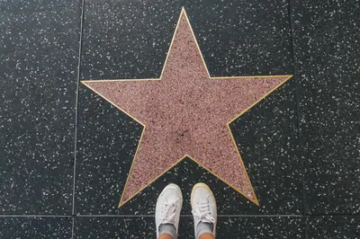 a person standing in front of a star on the floor at Stylish Sherman Oaks Townhouse 3bed + 3.5bath All Master Suites in Los Angeles