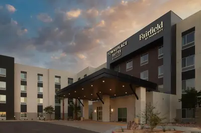 a rendering of the front of a hospital building at TownePlace Suites by Marriott Marriott Barstow in Barstow