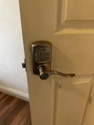 a door with a door knob on a door with a door at Buxton Room in Rialto