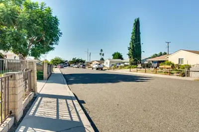 a street with a fence on the side of the road at Cozy Simi Valley Studio Less Than 10 Mi to Hiking and Golf in Simi Valley