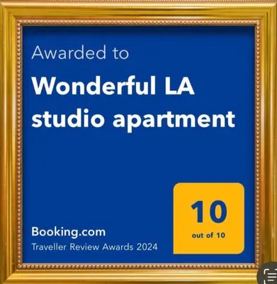 a picture frame with the text awarded to wonderful la studio apartment at Wonderful LA studio apartment in Los Angeles