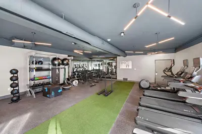 a gym with treadmills and elliptical machines at Home2 Suites By Hilton Big Bear Lake in Big Bear Lake