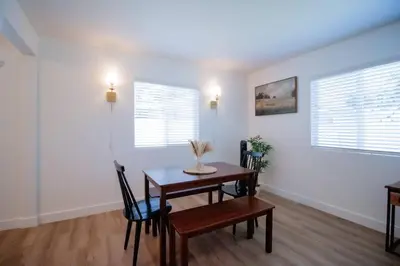 a dining room with a table and chairs at Comfortable & Modern 3BD/2BA Home -pet friendly! in Lawndale