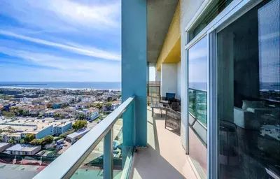 a balcony with a view of a city at Marina Life: Smell the Sea, Feel the Breeze in Los Angeles