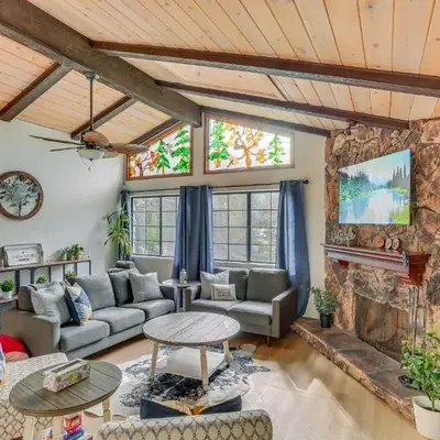 Crestline Home with Private Hot Tub Steps to Lake!