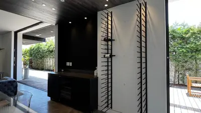 a room with a door leading to a patio at Luxurious Venice Oasis Home in Los Angeles
