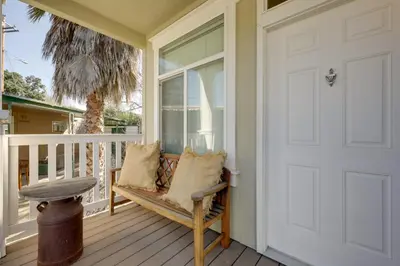 a porch with a chair and a door at Cozy Oak View Getaway about 5 Mi to Ojai Valley! in Oak View