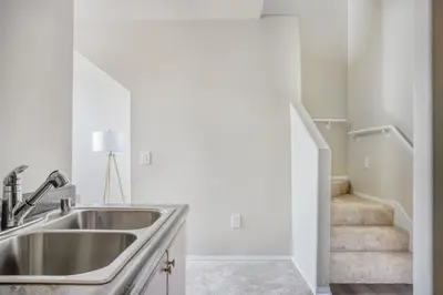 a kitchen with a sink and a staircase at Playa Vista 1br w gym pool table nr beach LAX-1123 in Los Angeles