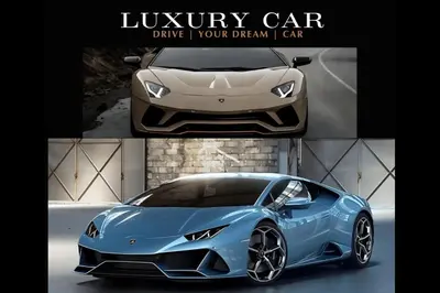 a blue lamborghini car parked in a garage at Beverly Hills Midle City 1 br Apt with Parking 202 in Los Angeles