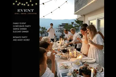a group of people sitting around a long table at Beverly Hills Midle City 1 br Apt with Parking 202 in Los Angeles