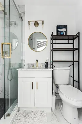 a white bathroom with a toilet and a shower at Private Studio Oasis with Nature at Your Doorstep in Thousand Oaks