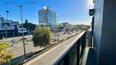 a view of a city street from a building at Century City Cozy 3 Bedroom Apartment with Parking 302,303 in Los Angeles