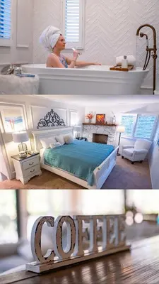 a woman taking a bath in a bath tub in a bathroom at Soaring pines #2193 in Big Bear Lake