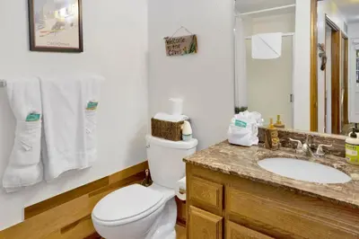 a bathroom with a toilet and a sink at Ski time getaway #1848 in Big Bear Lake