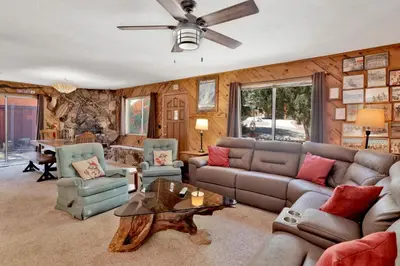 a living room with a couch and a table at POPKO'S PLACE #1426 in Big Bear Lake