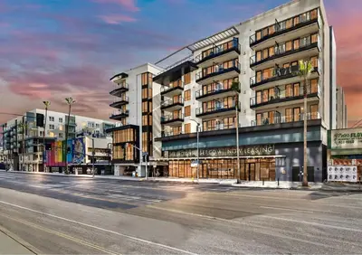 a rendering of a building on a city street at Luxurious Hollywood Home City View - Free Parking 10mins to Universal Studios in Los Angeles