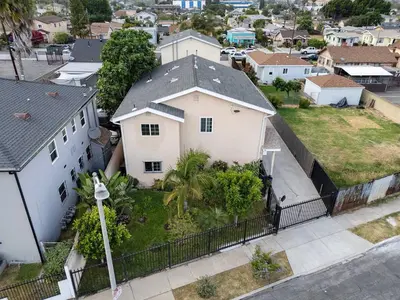 an aerial view of a house with a fence at Casa Lanzit - 35 Percent Off All March! in Los Angeles