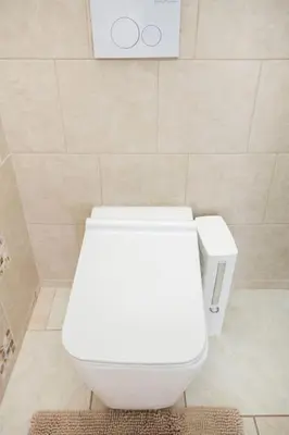 a bathroom with a white toilet in a room at Bedroom Suite with Private Entrance in Los Angeles