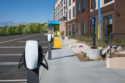 a row of parking meters on the side of a street at Tru by Hilton Norco Eastvale in Norco