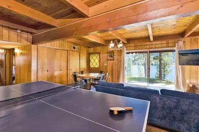 a ping pong room with a ping pong table at Inspiration point retreat #2470 in Big Bear Lake
