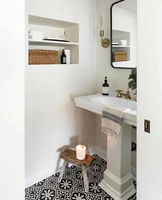 a bathroom with a sink and a mirror at Zen Treehouse Retreat-Great Views & Peaceful Decks in Los Angeles