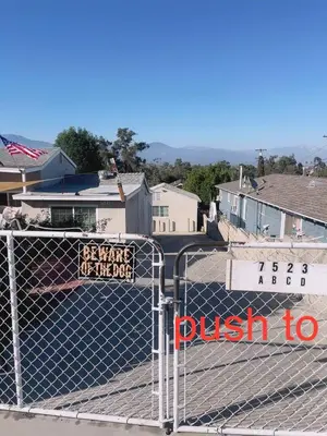 a fence with a sign on top of it at private & Quiet unit D Bed & bath in Rosemead