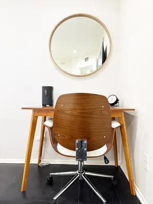 a desk with a chair and a mirror at Bohemian Dream- 2BR, Retreat Near Hollywood -BR6 in Los Angeles