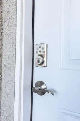 a door with a silver door knob on a door at Luxury, Style and Comfort 4 Bathrooms 21 in Ridgecrest