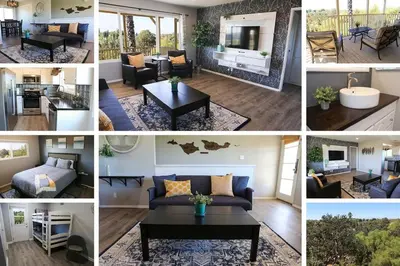 a collage of different pictures of a living room at GREAT VIEWS - Over the Oaks - Stylish - Whole Home in Thousand Oaks