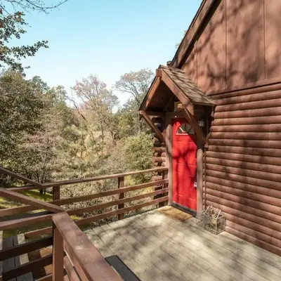 Sprocket Hollow Treetop A-Frame Log Cabin