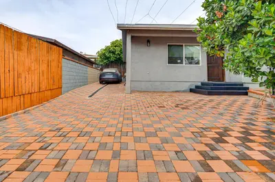 a brick driveway in front of a house at 10 Mi to Dtwn LA Cat-Friendly Rosemead Cottage in Rosemead