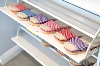 a row of cookies on a shelf in a refrigerator at Great Location Oasis w Huge Backyard Near DTLA ,USC ,Ktown in Los Angeles
