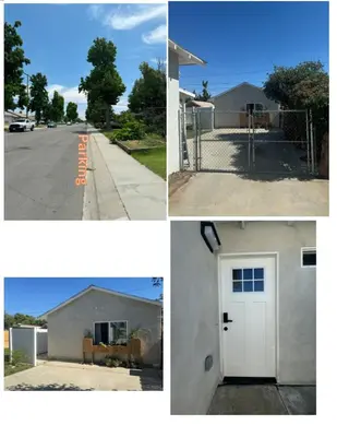 four different pictures of a house and a garage at Vacation House in Ontario - Two Bedroom Brand New and Hand Made Furniture in Ontario