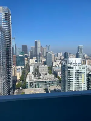 a view of a city skyline with tall buildings at Elegant Luxury 1 Bedroom studio in Downtown LA in Vernon