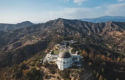 an aerial view of a building on a mountain at Gorgeous Apartment 2-bedroom 2-bathroom in Los Angeles