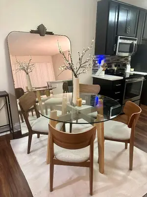 a dining room with a glass table and chairs at Cozy Gem Near Old Town Pasadena in Pasadena