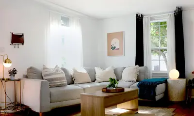 a living room with a couch and a table at The Culver Retreat Family Oasis w Office Backyard in Los Angeles