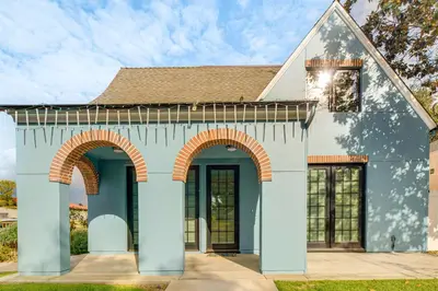 a house with arches and a roof at 1 Mi to Dtwn Pasadena! Newly Built Home in Pasadena
