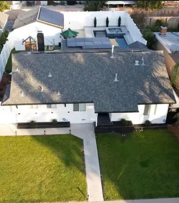 an aerial view of a roof of a house at Los Angeles, CA Near Malibu - Pool in Los Angeles