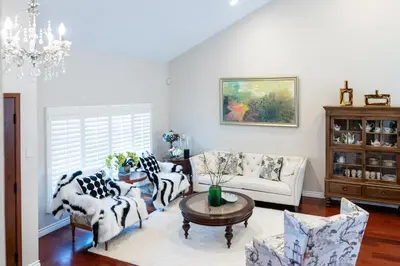 a living room with couches and a table at Luxurious Villa in Diamond Bar- Private Cul-de-Sac in Diamond Bar