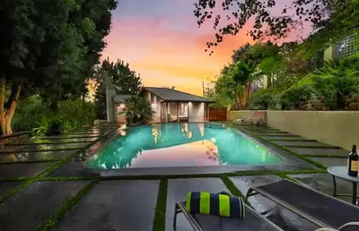 a swimming pool in the backyard of a house at Cozy Oasis in Oakley with Basketball court pool in Los Angeles