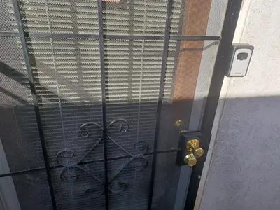 a door with a window with a metal gate at 2bd Home Lomita California spectacular location in Lomita