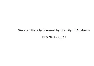 a screenshot of a text box with the words we are officially licensed by the city at MagicwayVillas LionQueen - Pool and Spa in Anaheim